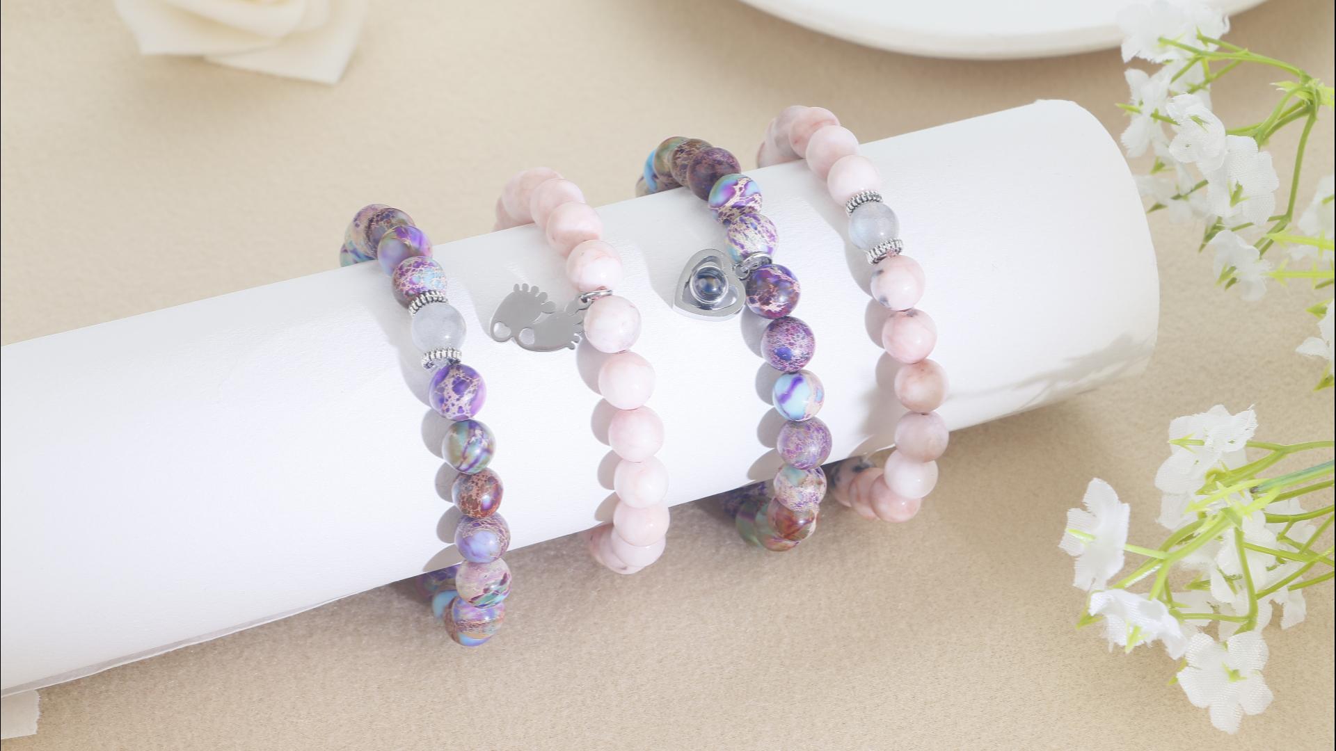 SERENEY-Daughter-Gifts-from-Mom-Dad-Daughter-Bracelet-as-Christmas-Gifts-for-Daughter-Pink-Beaded-Bracelets-as-Daughter-Birthday-Gifts-Daughter-Jewelry-as-Stocking-Stuffers-for-Teens-Girls-Adult