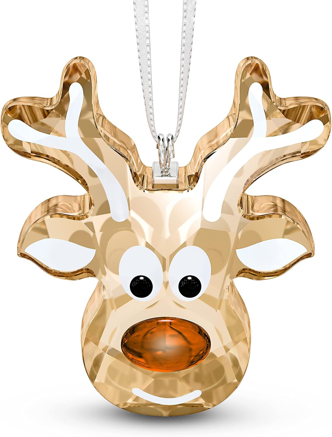 SWAROVSKI Gingerbread Reindeer Ornament, For Hanging on a Tree or for Display, Gold Crystal with Copper Accent and Print Face, Part of the Swarovski Joyful Ornaments Collection : Home & Kitchen