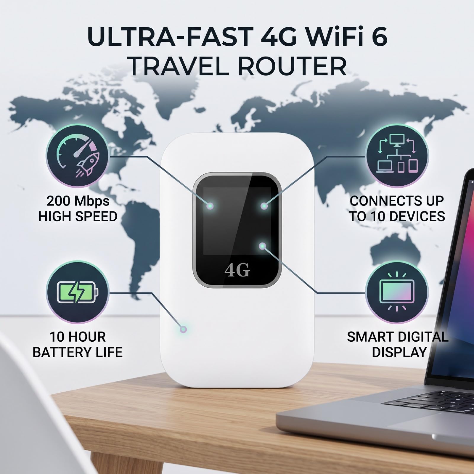 Routeur Hotspot WiFi Mobile 4G LTE avec Emplacement SIM