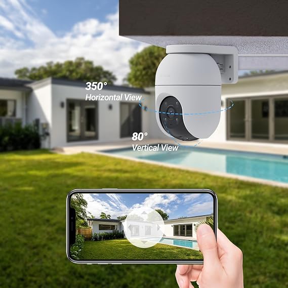 EZVIZ 2 adet WiFi açık 360°, 1080P IP güvenlik kamerası, renkli gece görüşü, AI kişi algılama, otomatik yakınlaştırma, iki yönlü ses, Siren, Alexa/Google, C8c 2 MP