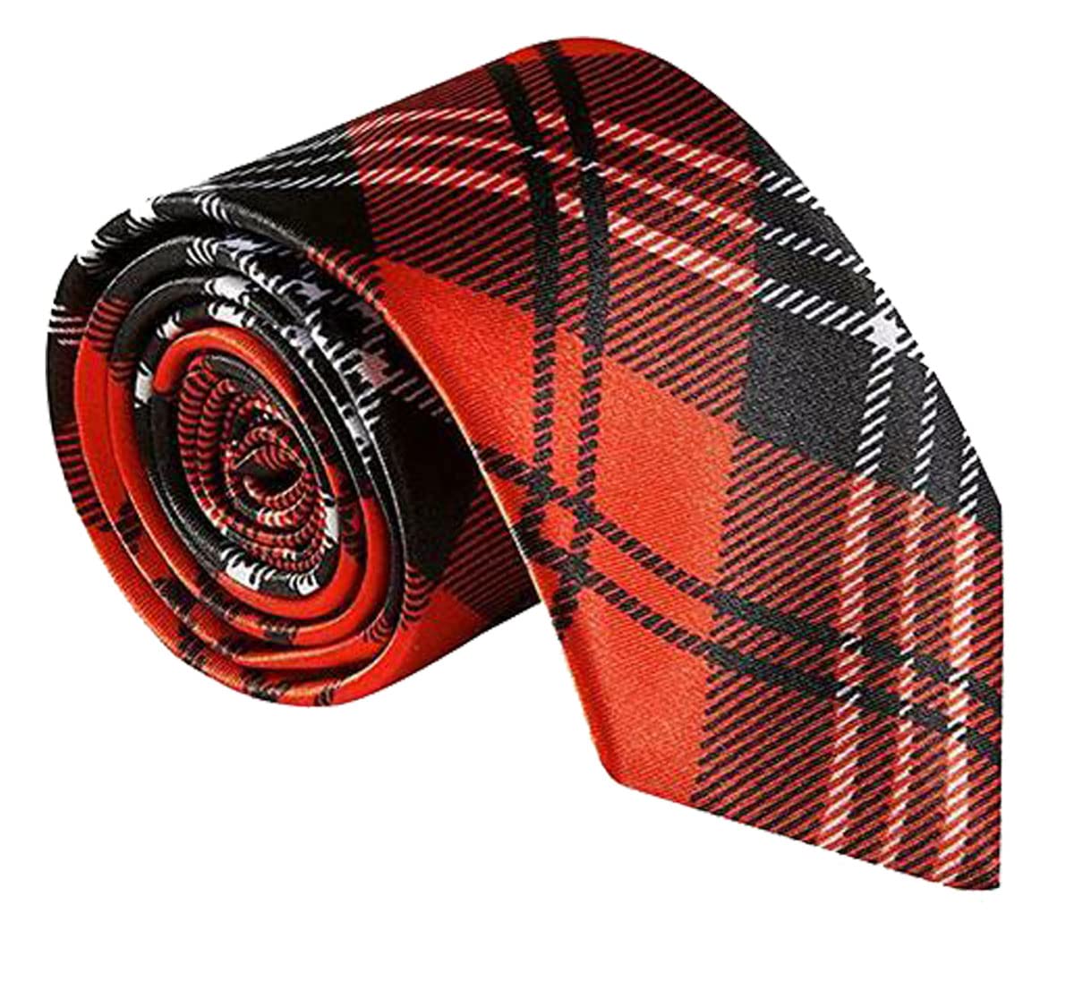 labreeze Scottish Red Tartan Checkered Neck Tie Burns Night Striped Tie Fancy Dress