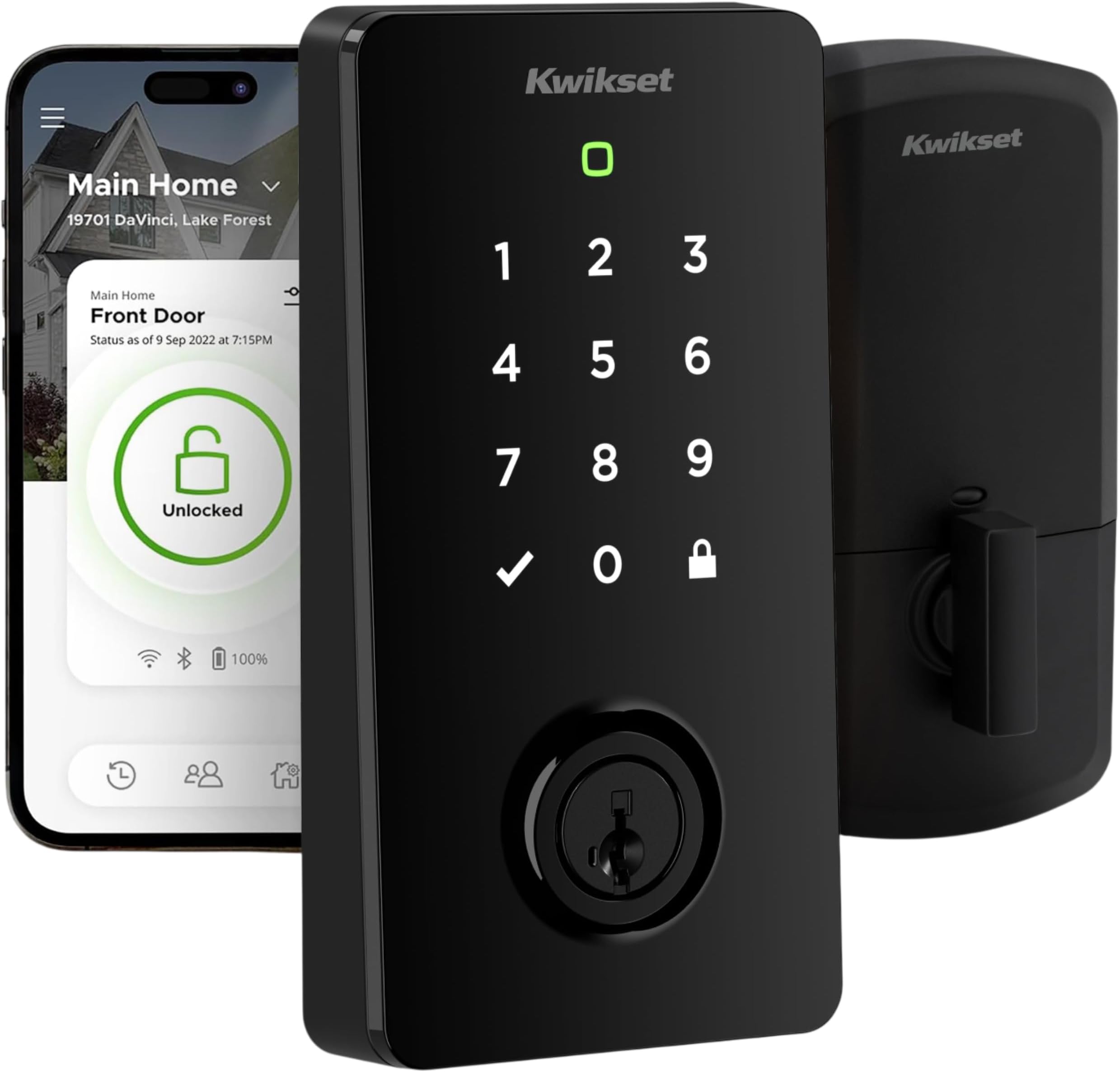 Halo Select Smart Lock Keyless Entry Door Lock Wi-Fi and Matter Enabled Deadbolt No Hub Needed, Geofence Auto-Unlock, Grade AAA Certified, Easy Install, Matte Black Lifetime Finish Warranty