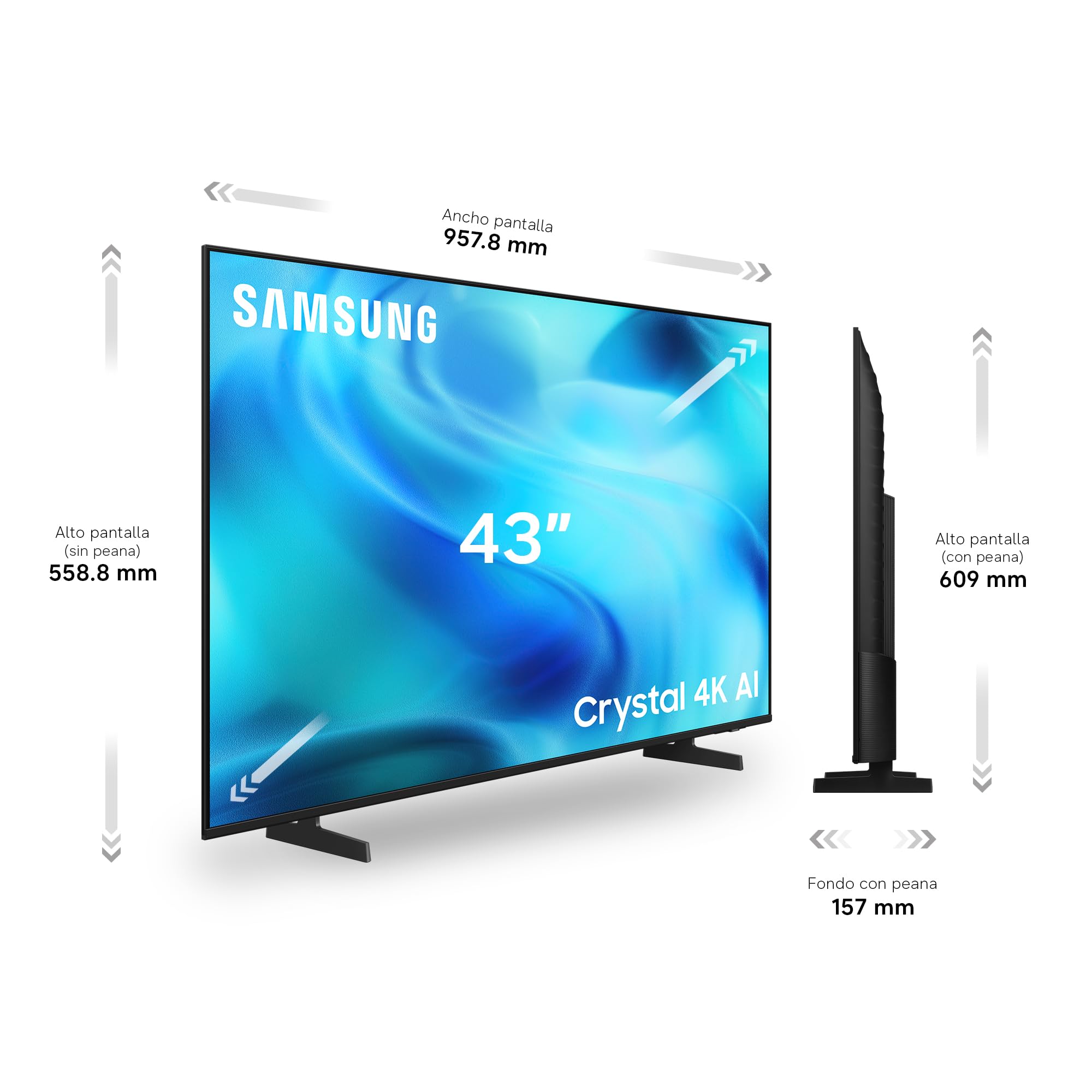 Samsung TV Crystal 4K AI U7005H 43" Smart TV con IA | Vision AI Companion, Crystal Processor 4K, Gaming Hub, Dynamic Sound Pack, Samsung TV Plus, Perfecto para cine en casa