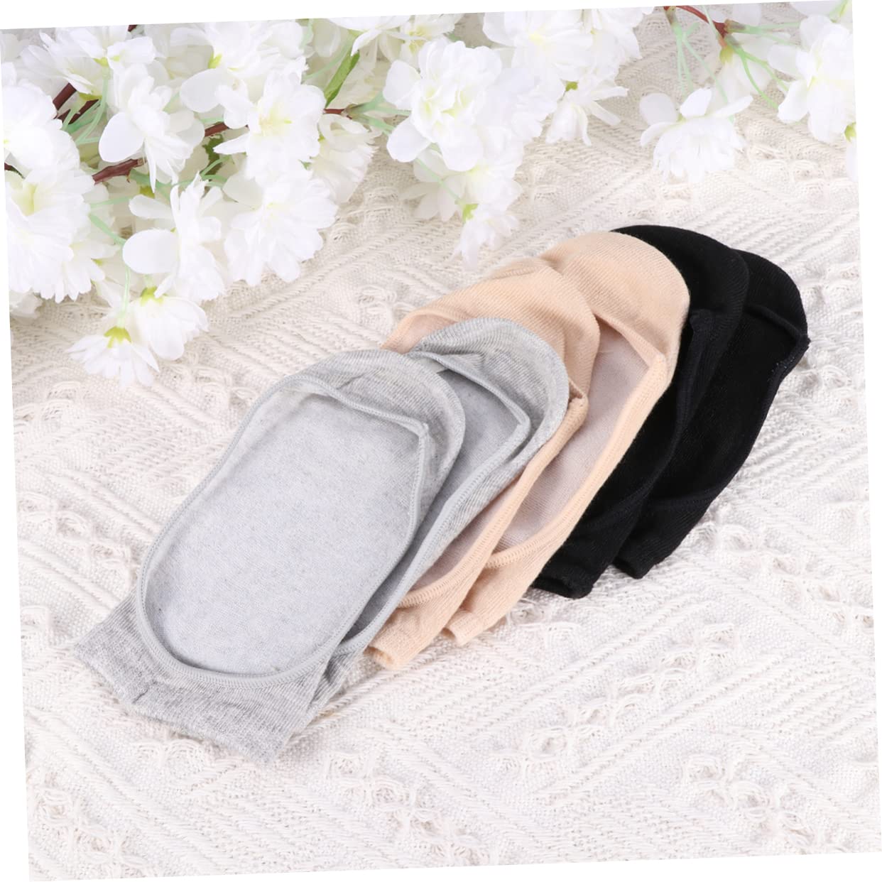 SHERCHPRY 12pares Calcetines Invisibles Antideslizantes De Paquete Calcetines De y Color Gris Negro Por Color