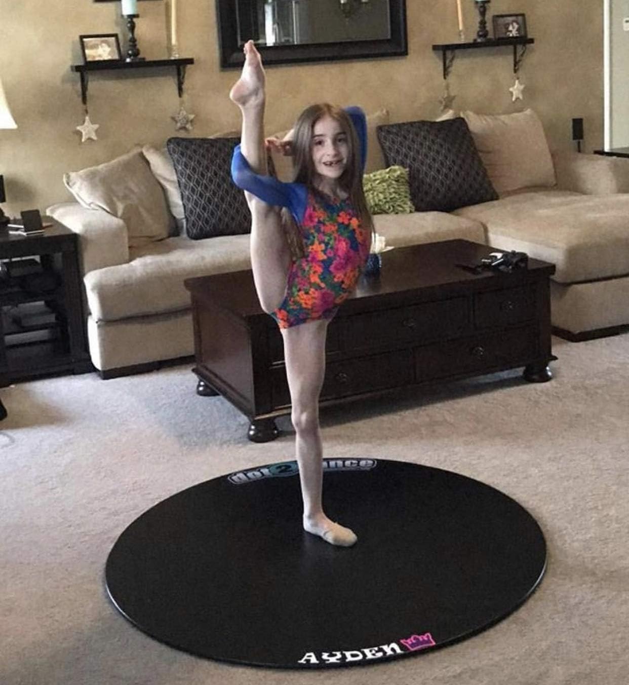 BRAND Portable Dance Floor-Sturdy and Stable Authentic Marley Home Dance Studio, Dancers Ballet Flooring, Multi Use with Non-Slip Gym Mat Back. Size 46-48" Made in U.S.A.