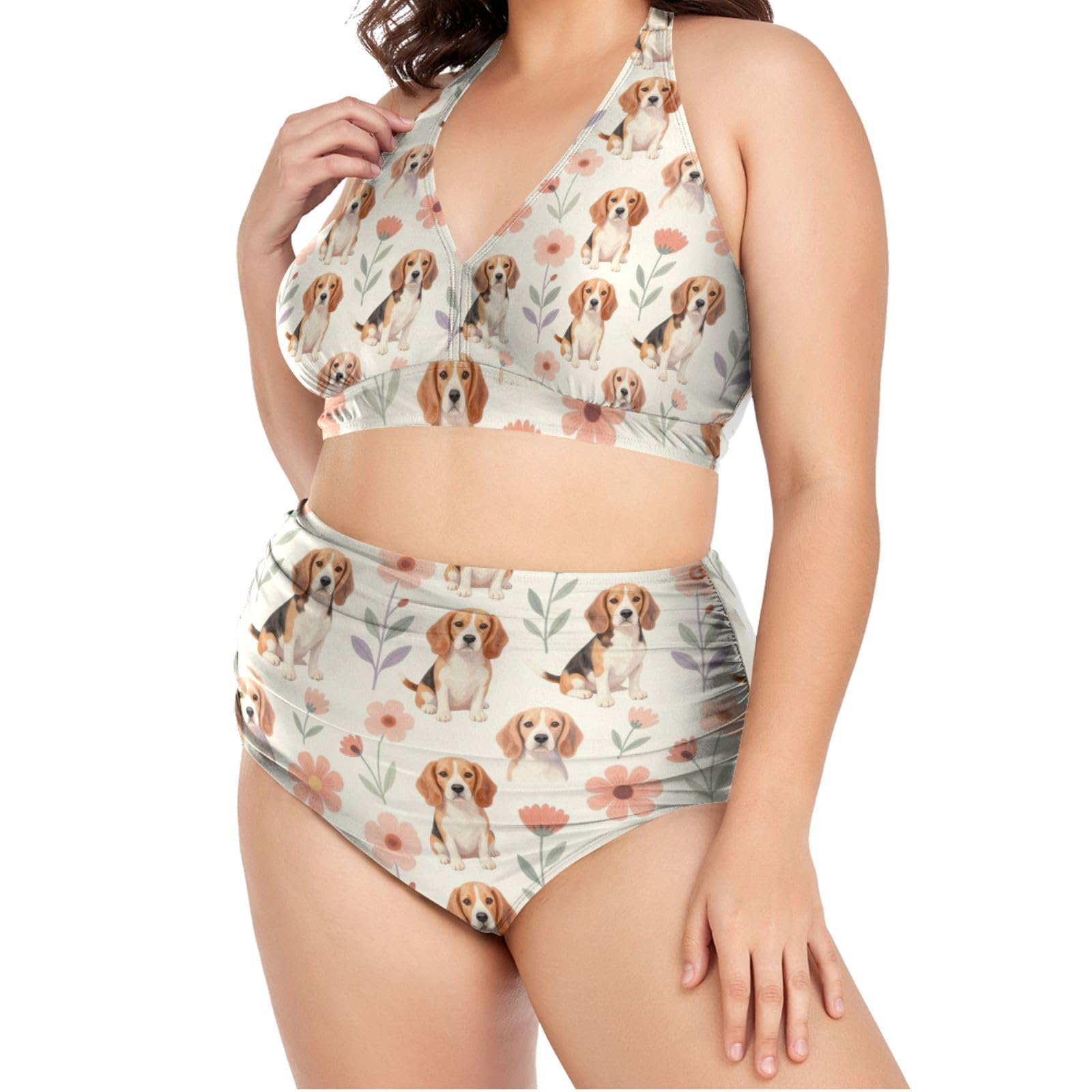 FRODOTGV Curvy Maillot de bain deux pièces pour femme L-4XL