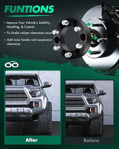 Miniatura 5 de SCITOO 4 adaptadores de rueda de 1.5 pulgadas, 6 x 5.5 a 6 x 135 pulgadas de diámetro de 4.252 in, pernos de 14 x 1.5 pulgadas, adaptadores de