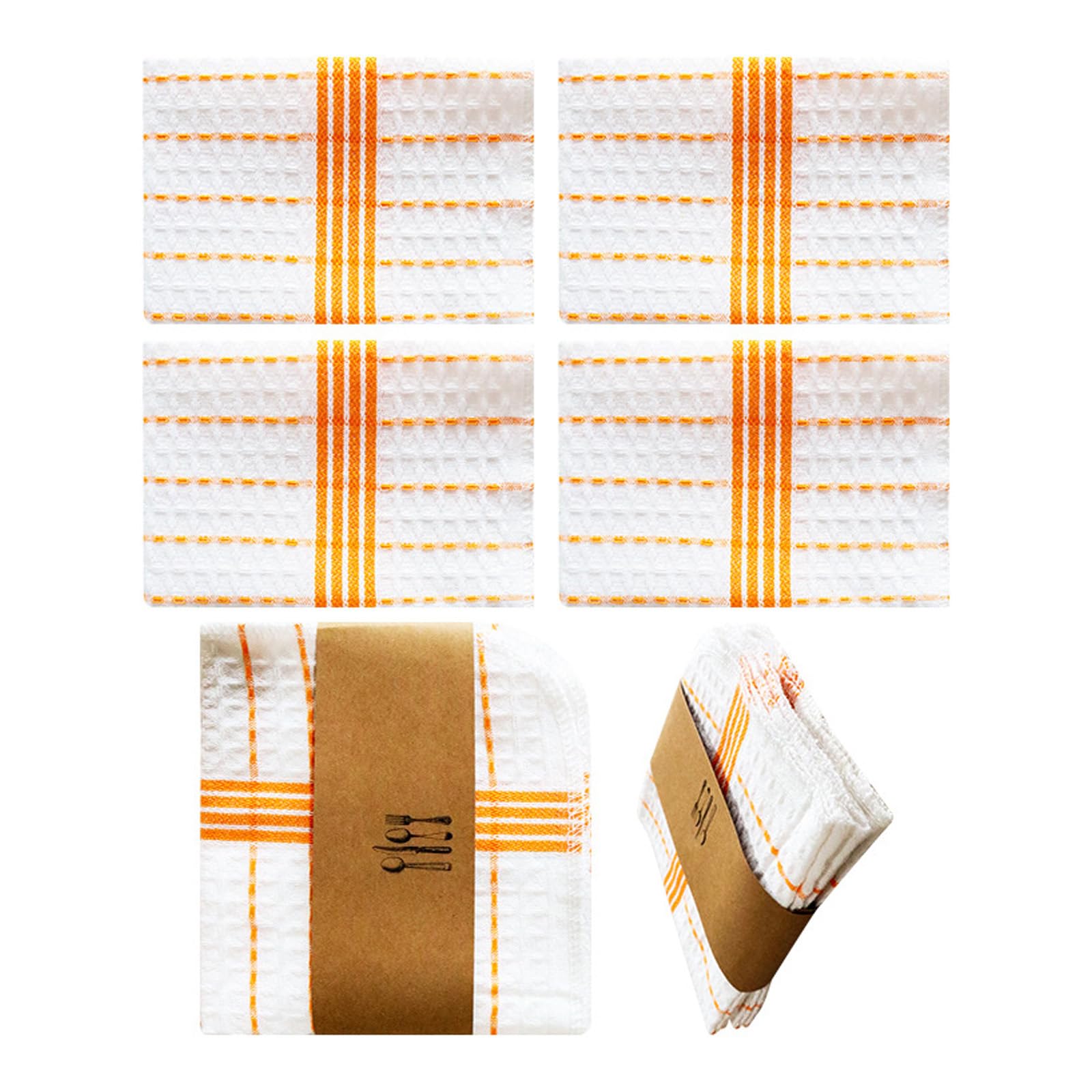 Msioytog Of 4 Cotton Cloths for Kitchen Cleaning Absorbent Washcloths Quick Drying Towels in Assorted Color Absorbent Drying Towels