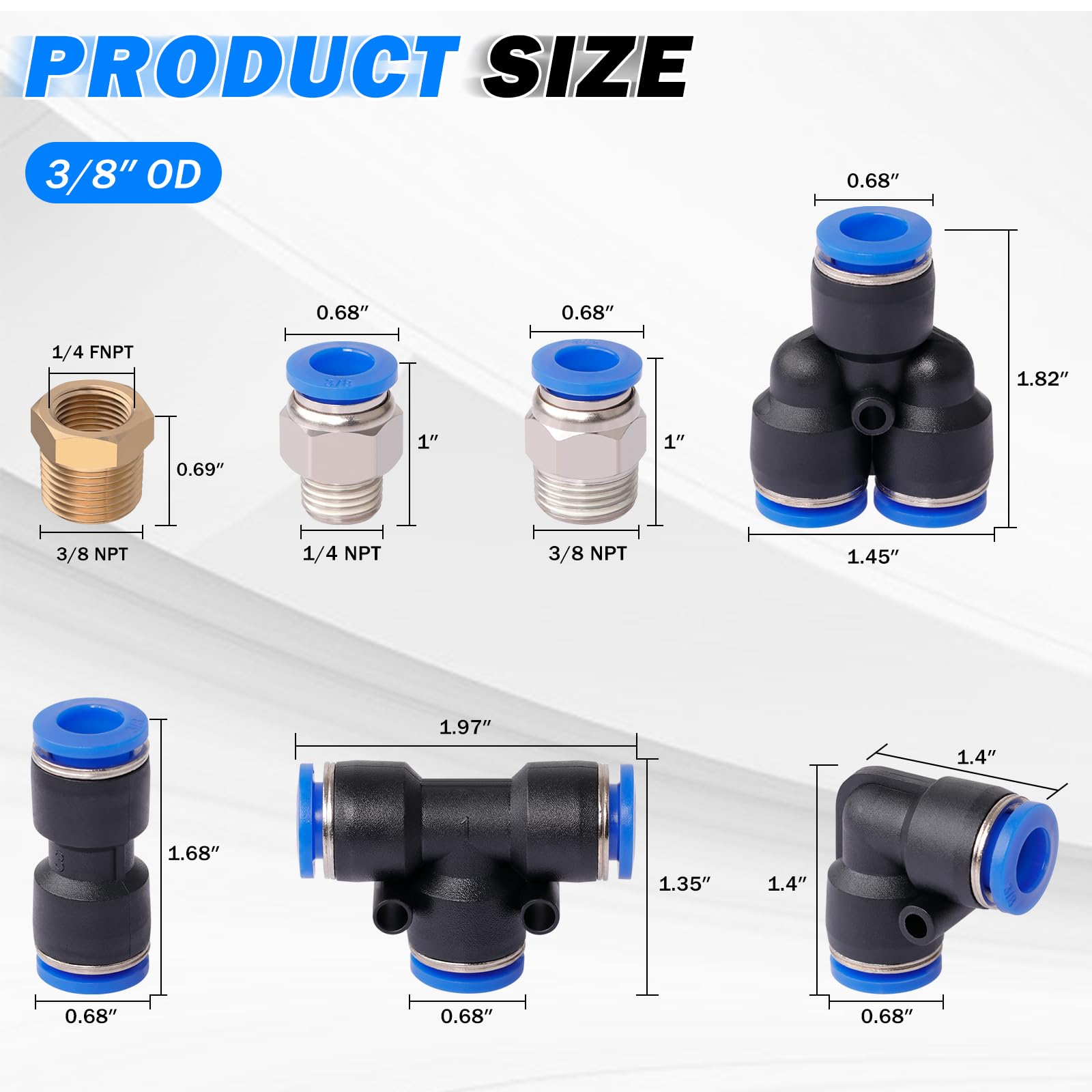 Air Line Kit: 50ft Hose & 24 Push Fittings -4 Air Line Kit: 50ft Hose & 24 Push Fittings -4