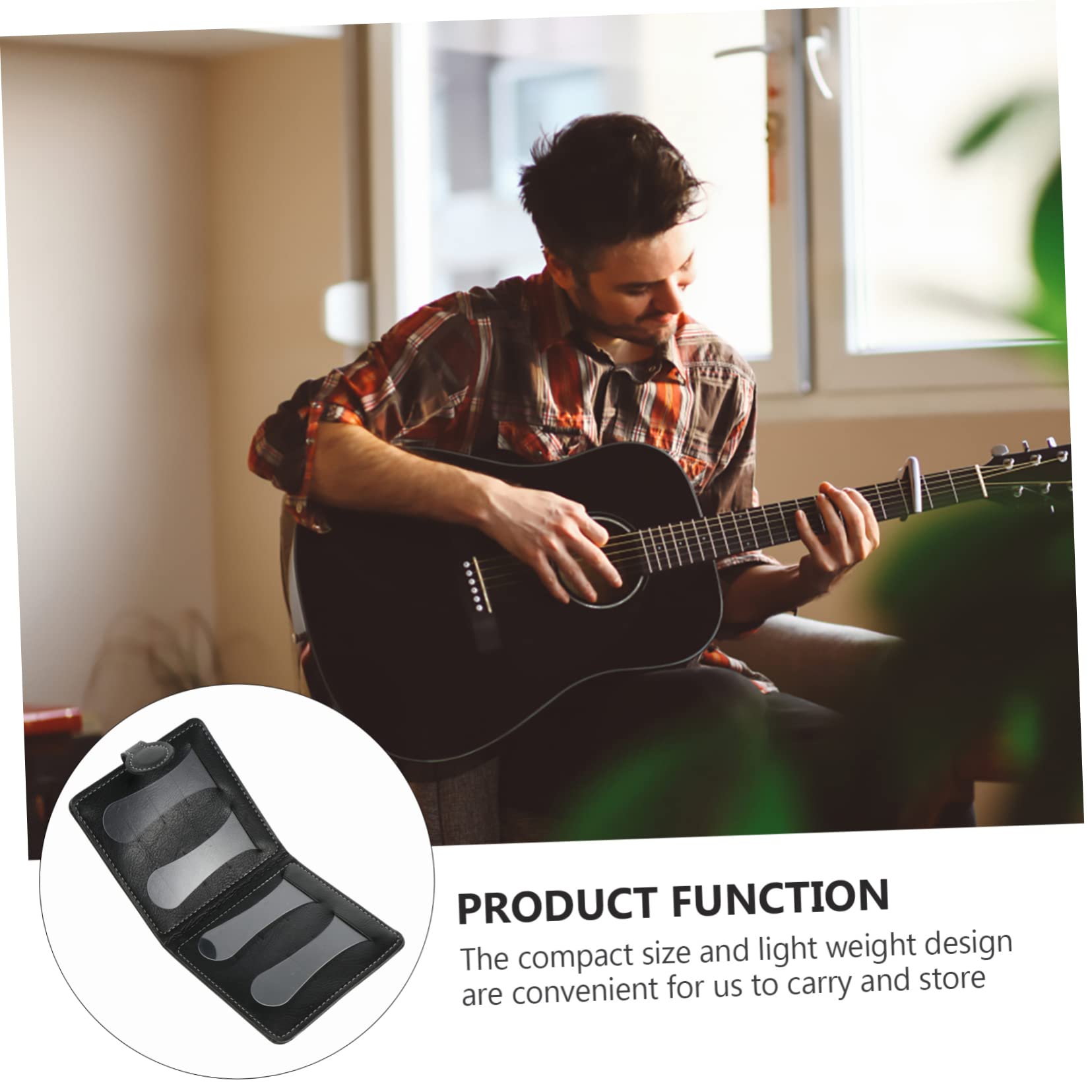 Kisangel Pick Bag Plectrums Musical Case Guitar Holder Organize Storage Black