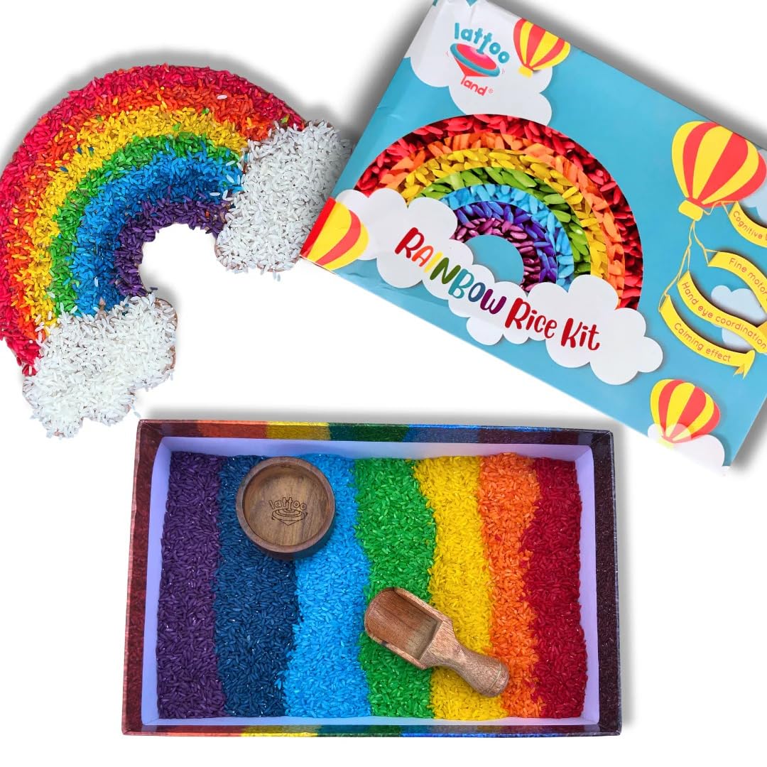 Buy Lattooland Rainbow Rice for Sensory Play Activity Set with 2