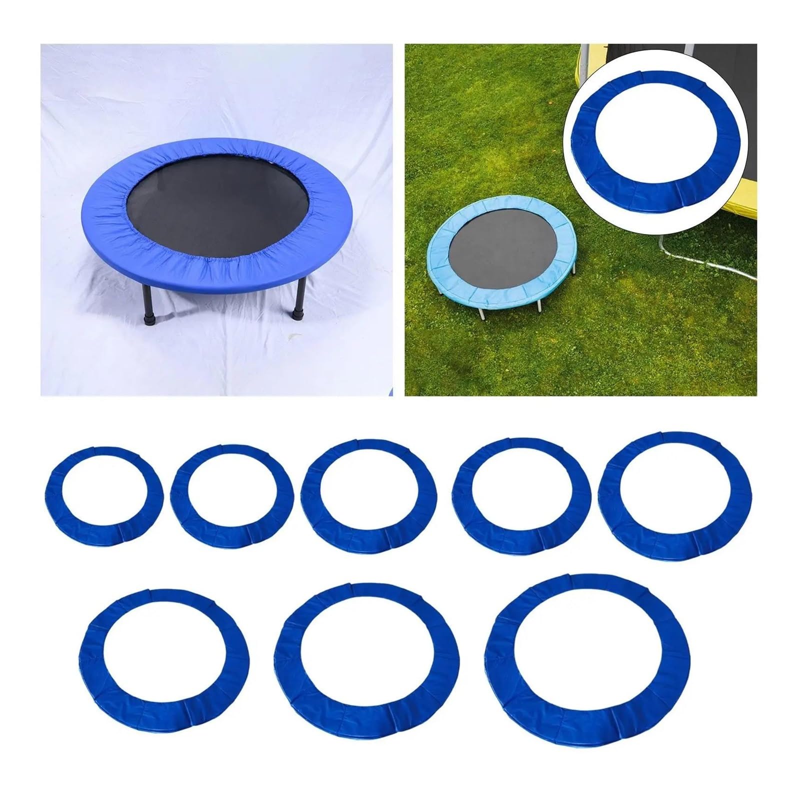 Colchoneta Recambio Exterior Trampolín Cubierta De Resorte para Trampolín, Sin Agujeros para Poste, Almohadilla De Marco Redondo, Almohadilla para Trampolín