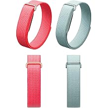 2 Pack Nylon Band Compatible with Google Fitbit Air Activity Tracker, Breathable Hook and Loop Replacement Strap, Adjustable Sport Wristband for Men Women, Red+Blue