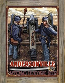 Andersonville Georgia National Historic Site Cannon Rustic Metal Print on Reclaimed Barn Wood from Travel Artwork by Artist Paul A. Lanquist 8.5" x 11.5"