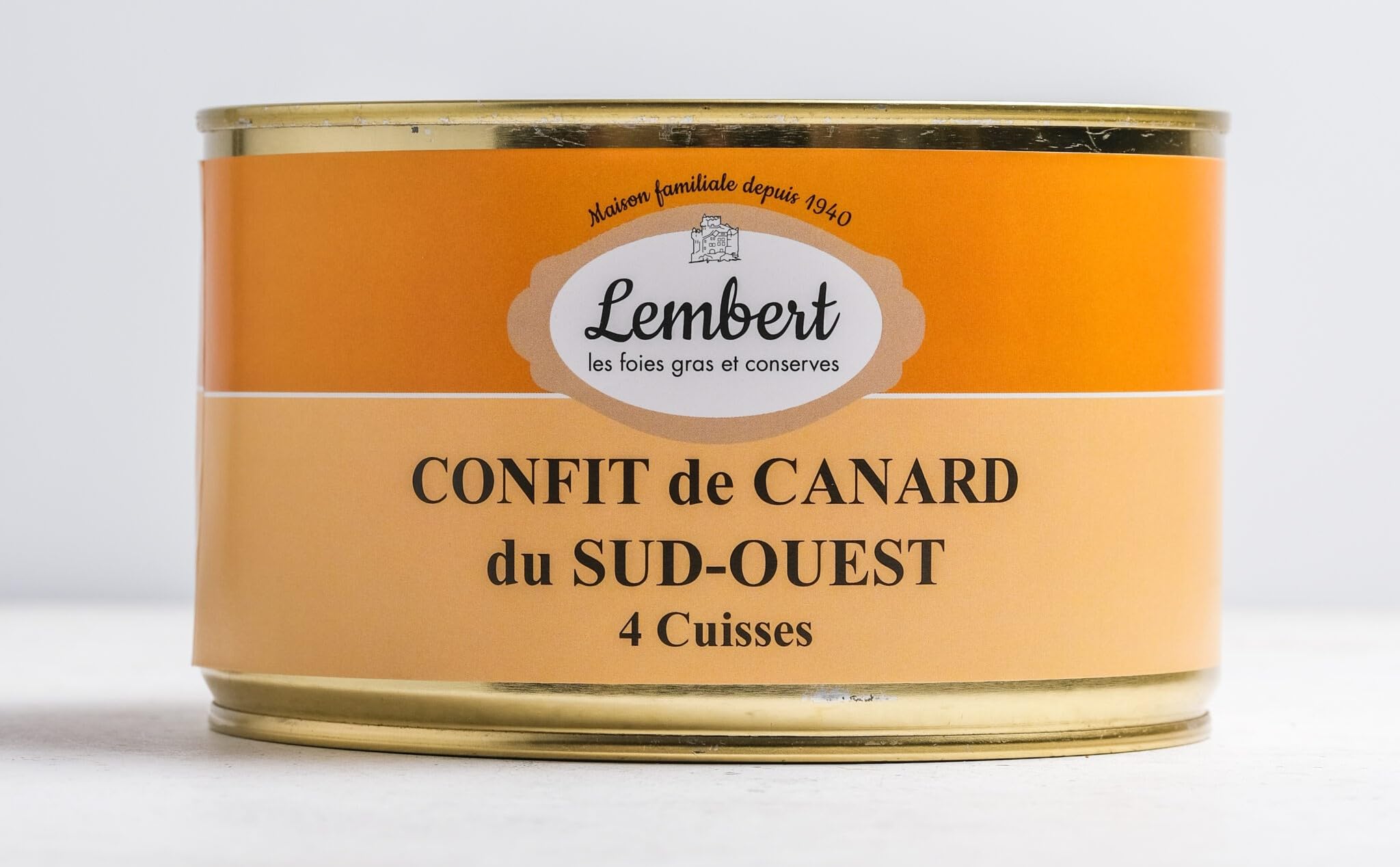 Maison Lembert, Les artisans conserviers - DUCK CONFIT 4 LEGS/Anatra Confit 4 Gambe di Sud-ovest - lattina di 1400 gr