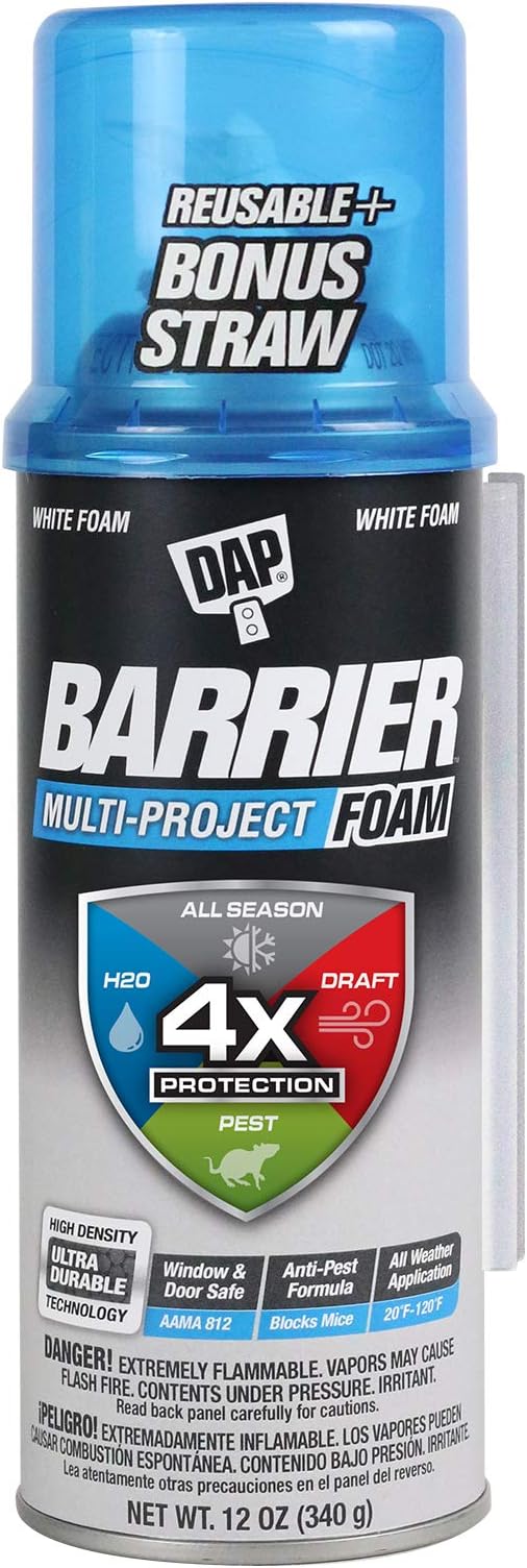 DAP Barrier Multi Purpose Project Foam, White, 12 Oz (7565012530)