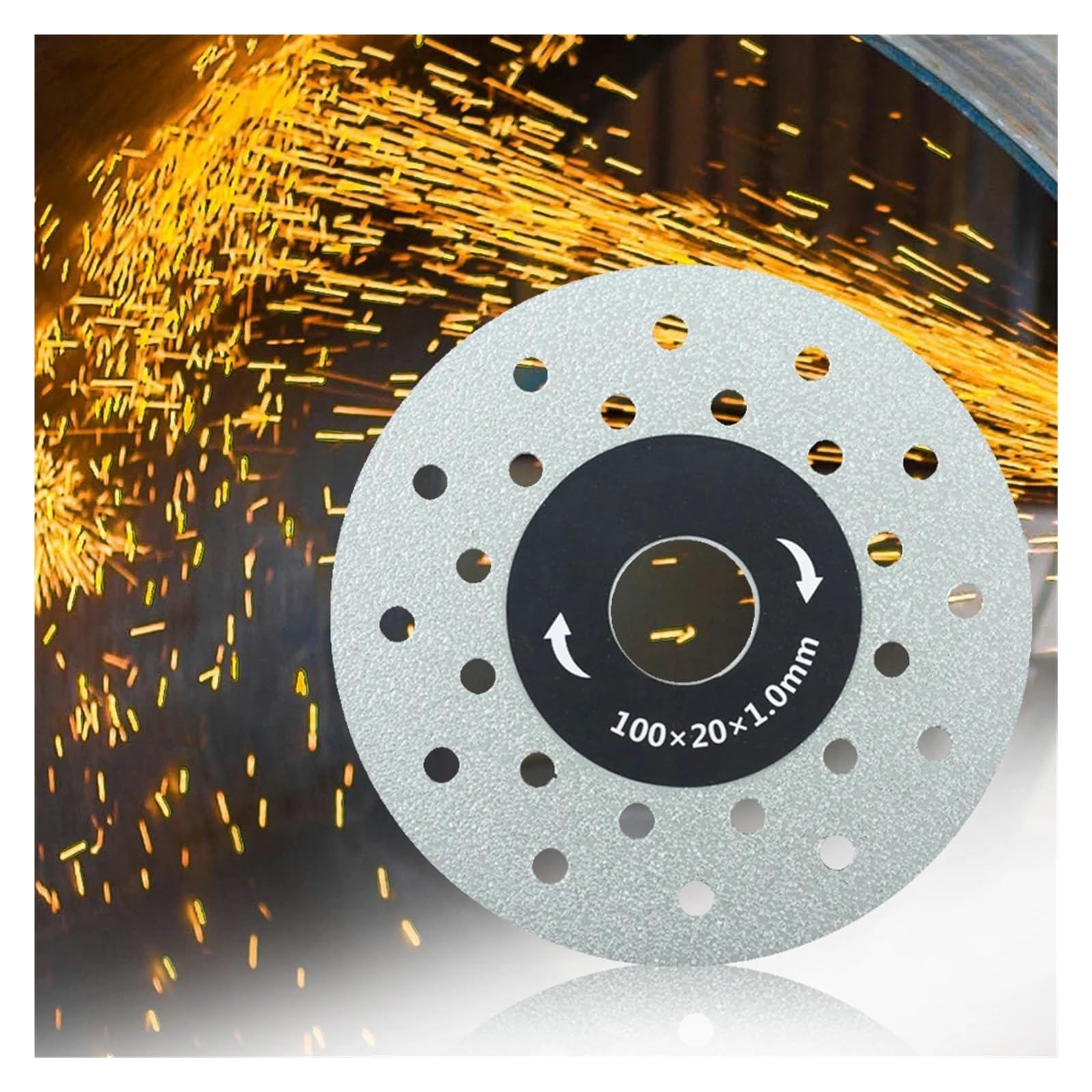 Disco de amolado para losas de roca Discos de corte diamante con múltiples orificios 100x25 mm 4 piezas for piedra porcelana cerámica