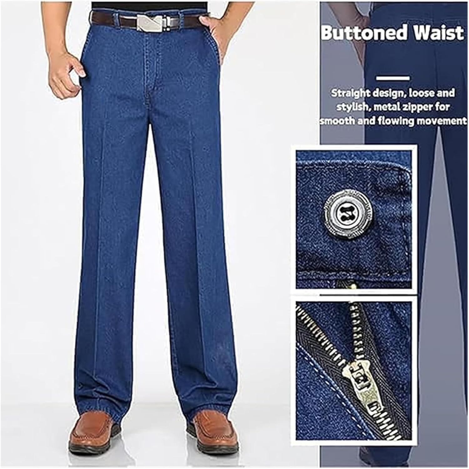Jeans For Older Men, Big And Tall Jeans For Mens Over 60 Business Casual Denim Stretch Pants