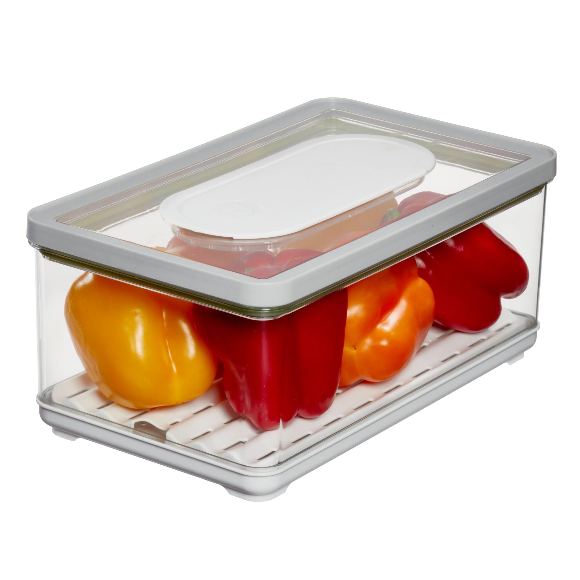 Poubelle pour réfrigérateur iDesign grand bac de rangement transparent gris