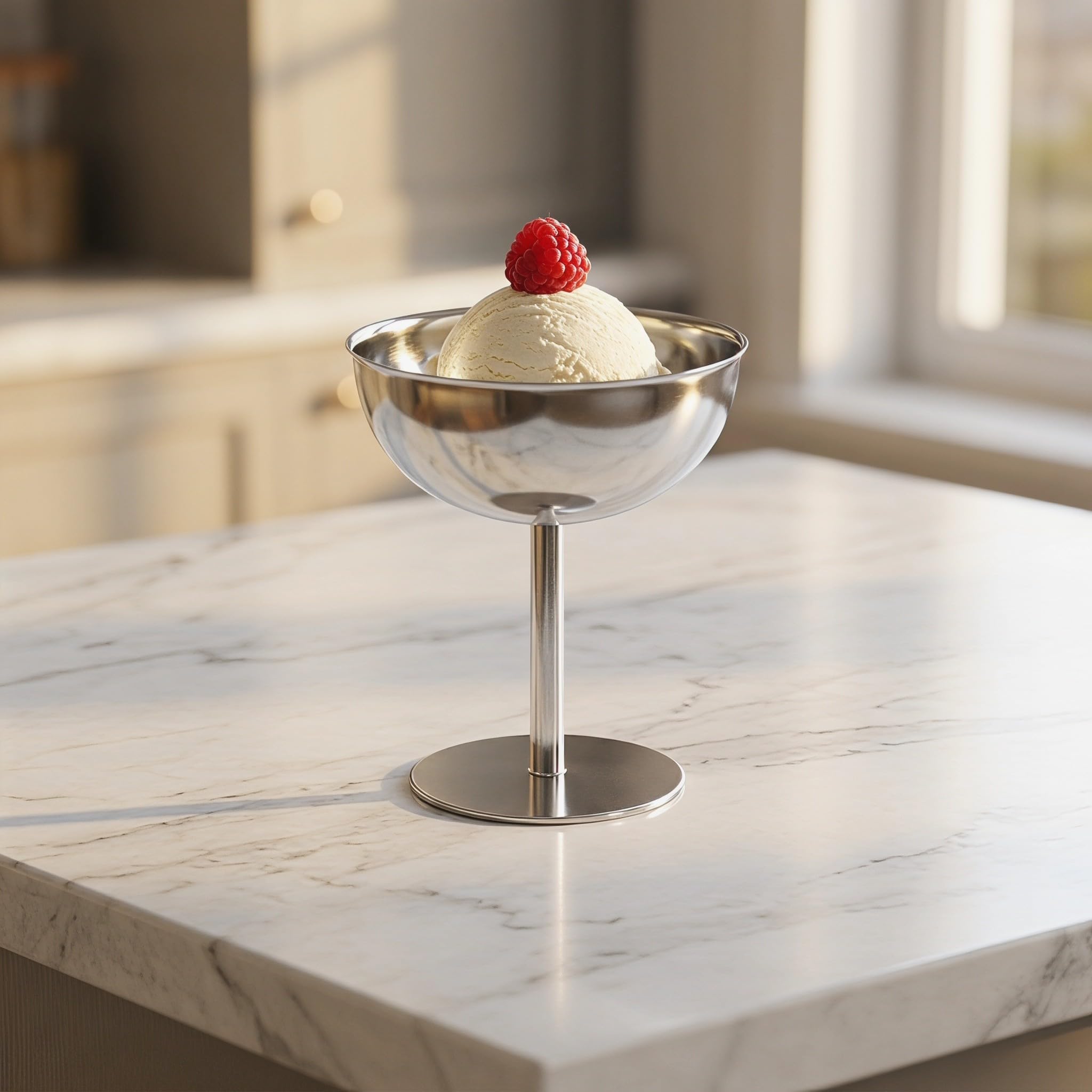 Operitacx Juego de 4 copas de postre de acero inoxidable, copas de postre de boda de 7 oz para parfait, mousse, cuencos modernos de compota de 4.5" de altura para San Valentín, cumpleaños,