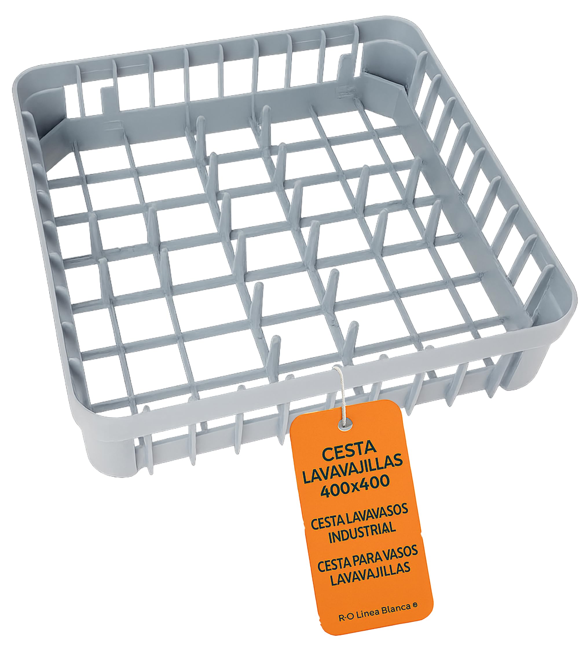 RO Linea Bianca - Cestino per lavastoviglie, 20 pivot, 400 x 400 x 110 mm, in polipropilene industriale, impilabile, forato, essiccato, compatibile con Sammic Silanos Jemi Infrico San Marino