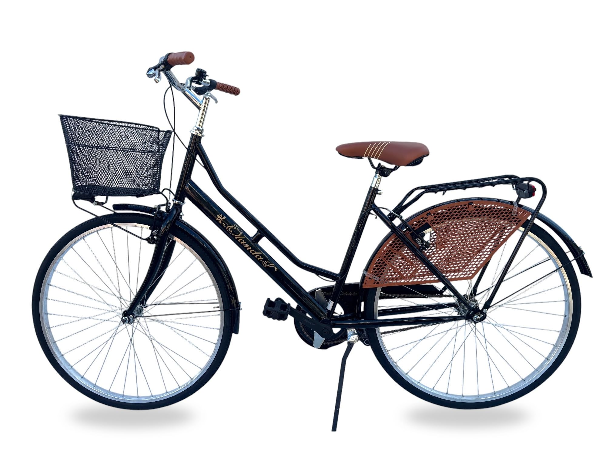 Bicicletta Donna da Passeggio Olanda Misura 26 Bici da città Vintage retrò con Cestino Nero