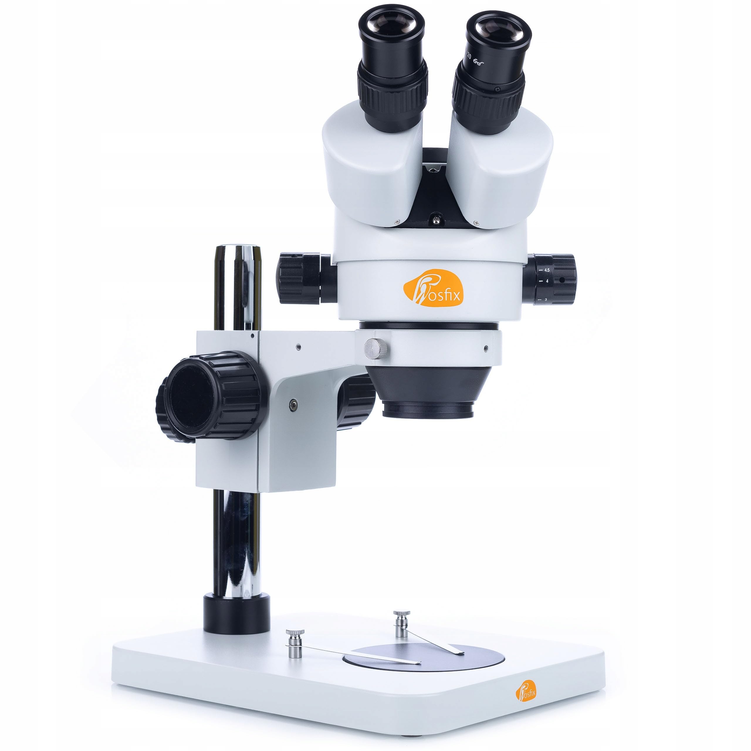 Rosfix Mercury Pro MSMP-T-PS1 - Microscopio estereoscópico trinocular con zoom de 7 x - 45x | Brazo de mesa de 80 cm WDMS2 | 56 x LED anillo de luz | para laboratorio, industria, electrónica | sistema