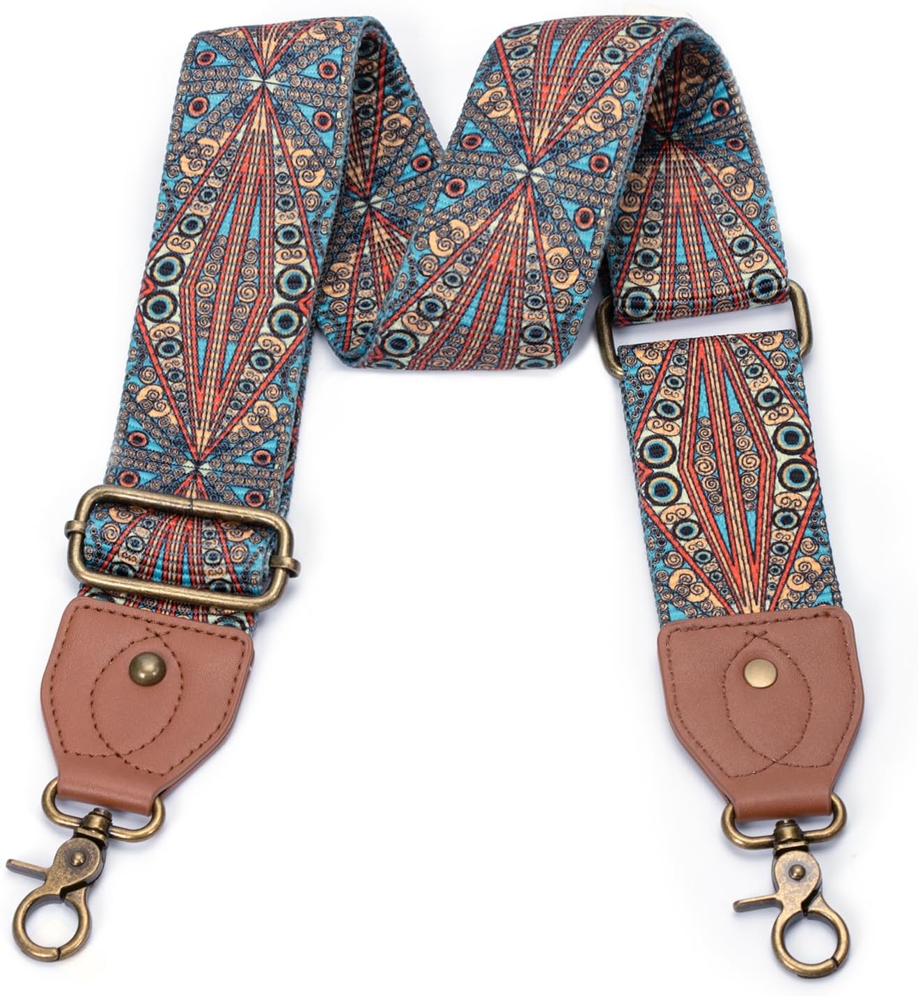 Purse Strap Replacement Crossbody Adjustable Bag Strap Retro Jacquard Embroidery Wide Shoulder Strap for Women Handbags