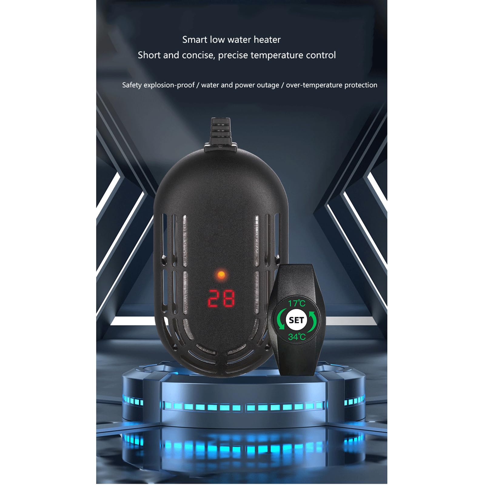 Asta riscaldante per Acquario Asta riscaldante per Acquario per Tartarughe a Temperatura costante Automatica a Prova di Esplosione Riscaldatore per Acquario di Piccole Dimensioni, 50W (50W)