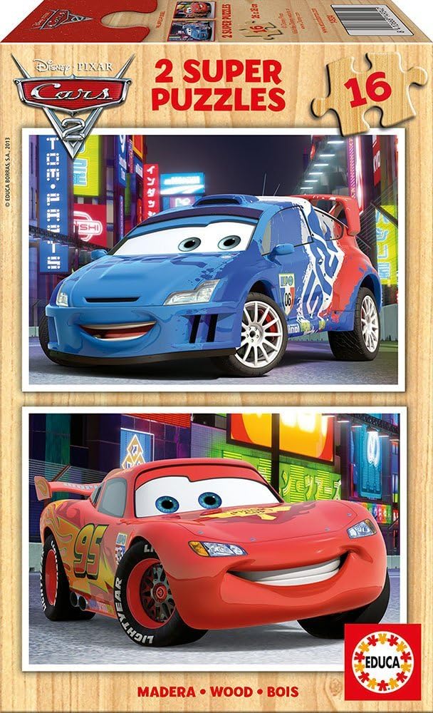 Educa Cars 2 - Puzzles 2 Unidades, 16 Piezas (14934) : Amazon.es ...