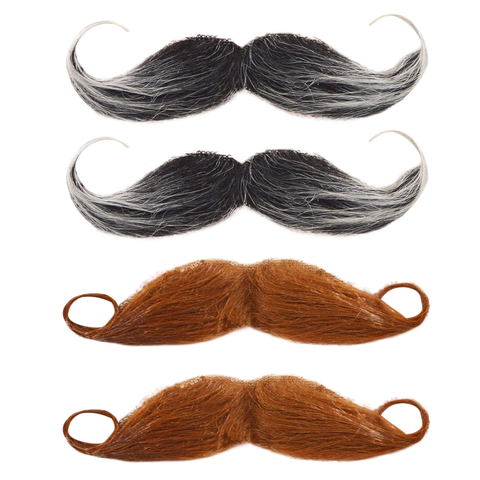 Sponsored Ad – 4 Pcs Fake Beards, Fake Mustaches Self Adhesive Curly Fancy Dress Moustache, Costume Fake Facial Hair, Old Man Detective Moustache, for Halloween Masquerade, Christmas Party