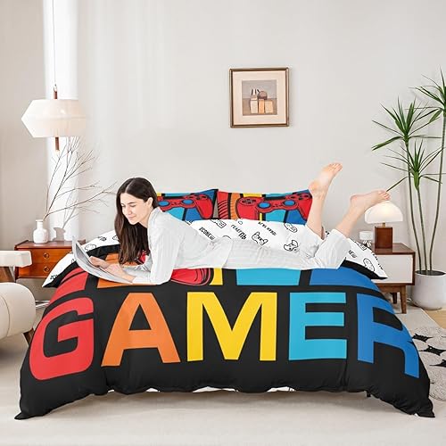 Miniatura 48 de Feelyou Juego de funda de edredón con estampado floral en 3D para niñas y niñas, elegante, con estampado floral morado, romántico, con purpurina