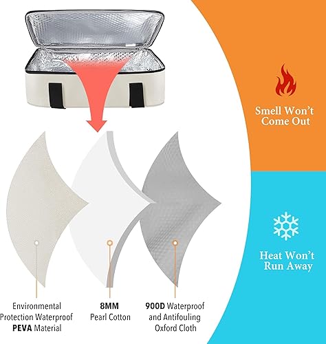 Miniatura 40 de Cazuela aislada de dos pisos para alimentos calientes o fríos, bolsa calentadora de alimentos para fiestas de comida, pícnic, comidas al aire libre