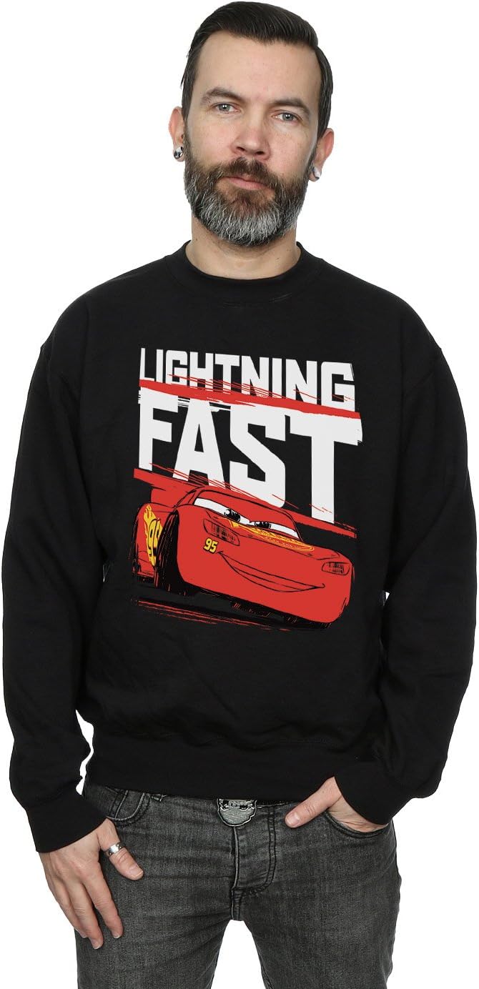 Disney Men’s Cars Lightning Fast Sweatshirt XX-Large Black