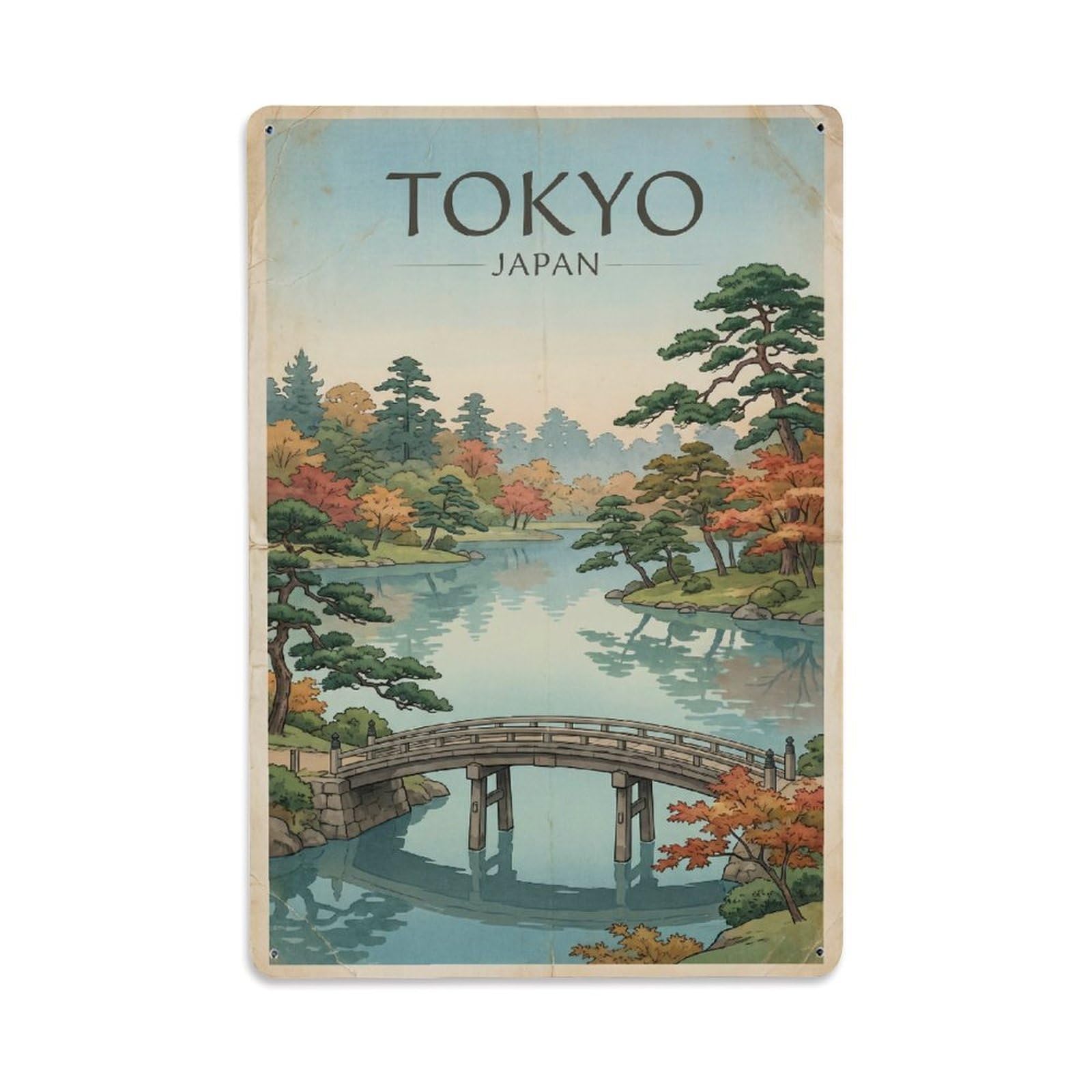 Gead 8X12inch Style Vintage Travel Tokyo Japan Koishikawa Metal Tin Sign