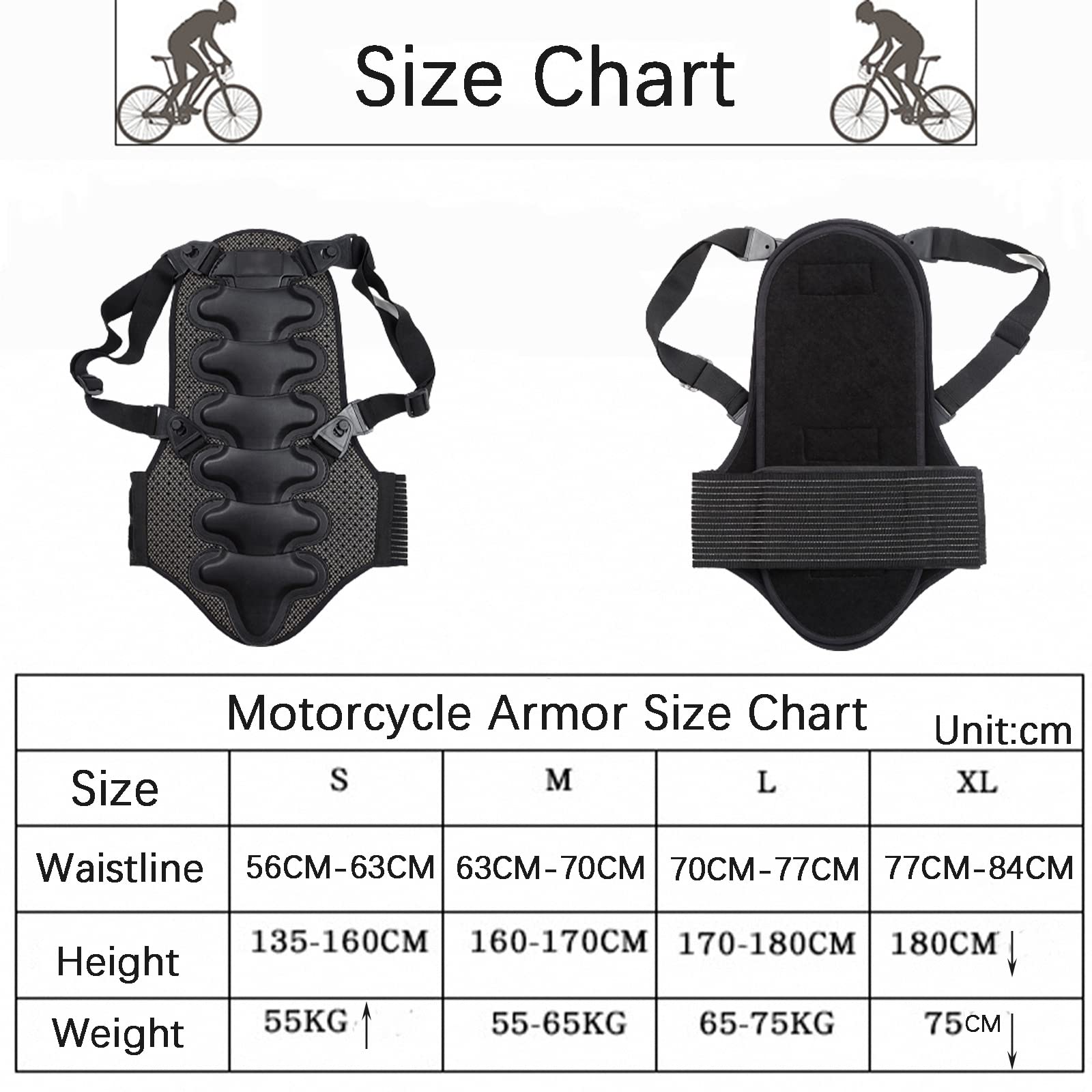 Ochraniacz na plecy motocykla, ochrona kręgosłupa, wyścigi krzyżowe, rower narciarski, czarna