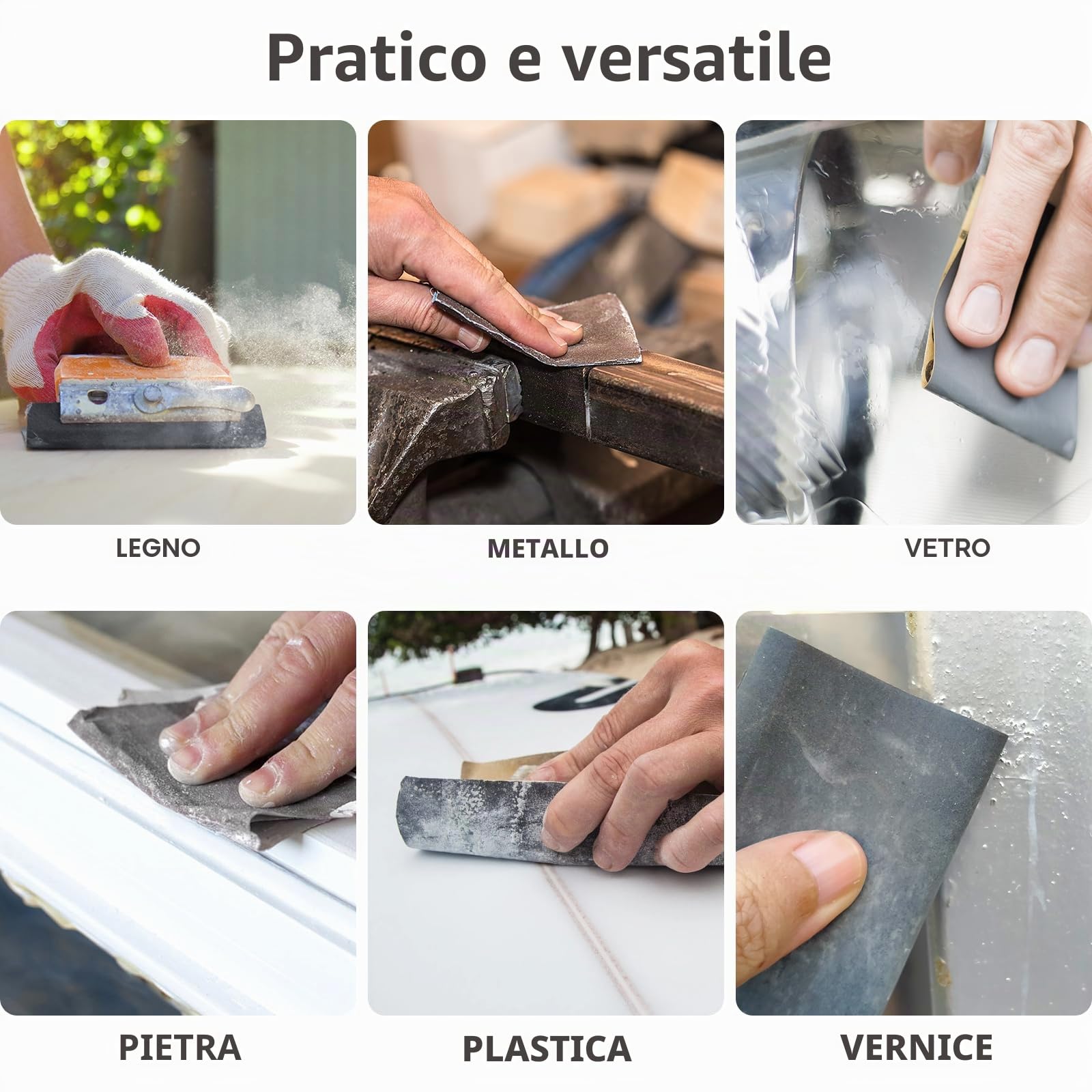 Fein Set di carta vetrata 23x28 cm 5000 4000 3000 2000 1500 1200 1000 800 bagnata e asciutta