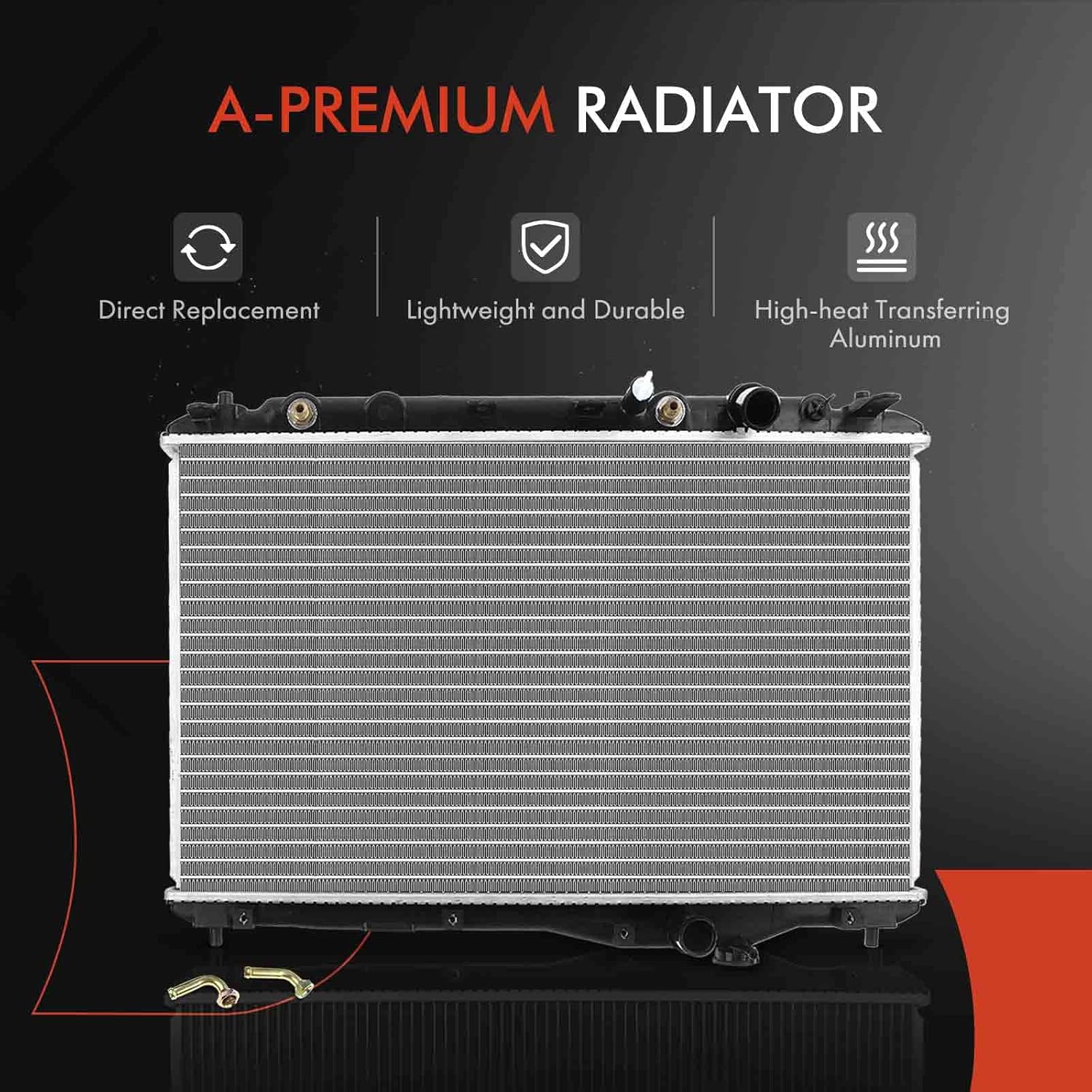 A-Premium Engine Coolant Radiator Assembly with Transmission Oil Cooler Compatible with Honda Civic 2012 2013 2014 2015 & Acura ILX 2013, 1.5L 1.8L