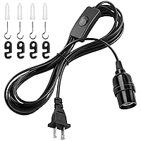 Vista 12 de DiCUNO Cable de extensión de linterna colgante, lámpara de control de interruptor de cable en línea E26, interruptor cerca de enchufe polarizado, 20