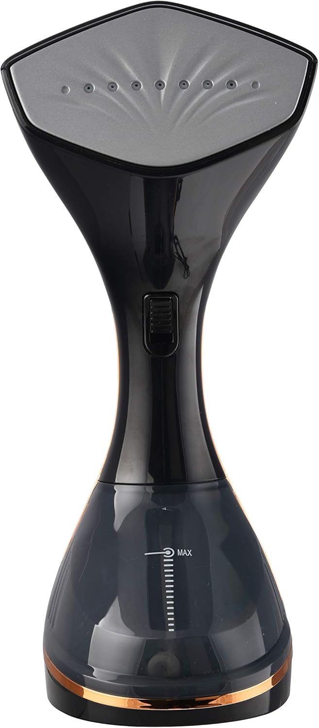 True & Tidy, Power Steam Press Plus, Includes Padded Lint Brush, Fabric Brush, Storage Bag, HS-46, Black