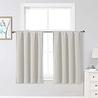 Vista 94 de Cortinas opacas para dormitorio, sala de estar, juego de 2 paneles de 54 pulgadas de largo, cortinas de oscurecimiento de habitación con aislamiento