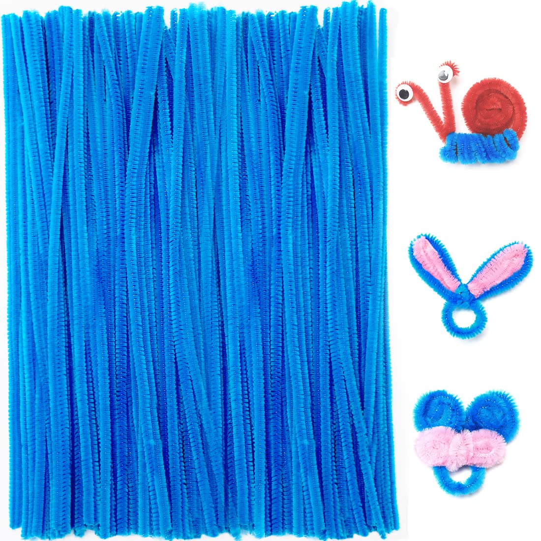 Praisebank Craft Pipe Cleaners (200pcs Dark Blue), 12 Inch Long