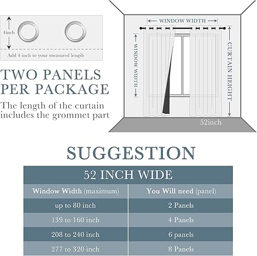 Miniatura 9 de PONY DANCE Cortinas Opacas Azul Marino y Blanco Grisáceo para Dormitorio de 63 Pulgadas de Largo, Oscurecimiento Completo de la Habitación Cortina