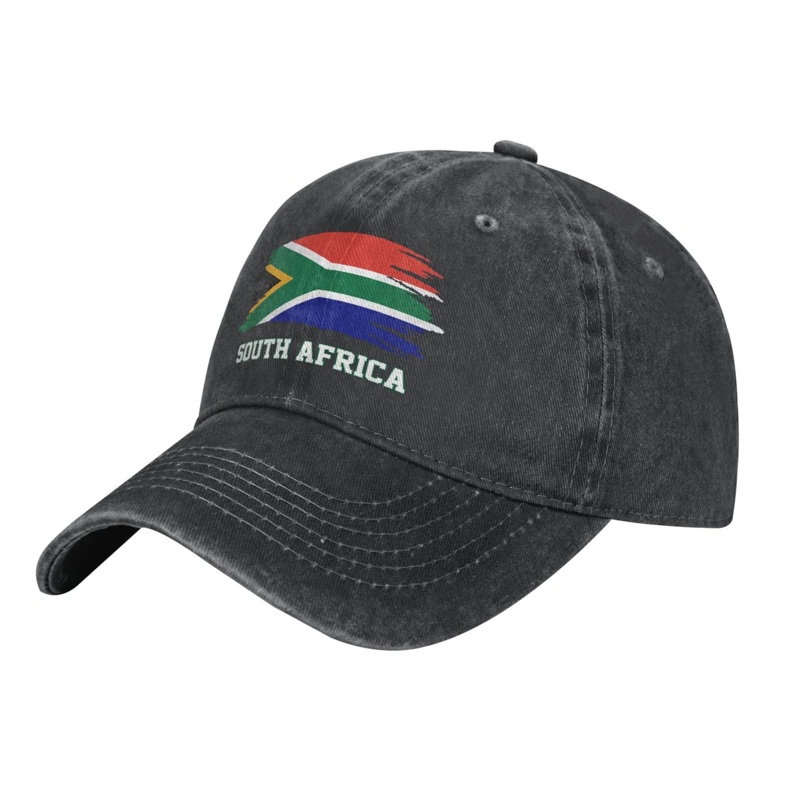 PELNYC Cool South Africa Flag South African Baseball Cap Patriotic Men Black Vintage Cotton Washed Denim Adult Unisex Hats