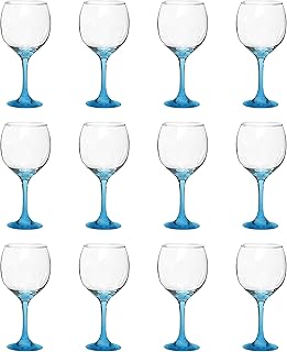 DISCOUNT PROMOS Premiere Wedding Wine Glasses 20.5 oz. Set of 12, Bulk Pack - Restaurant Glassware, Perfect for Red Wine or White Wine - Blue