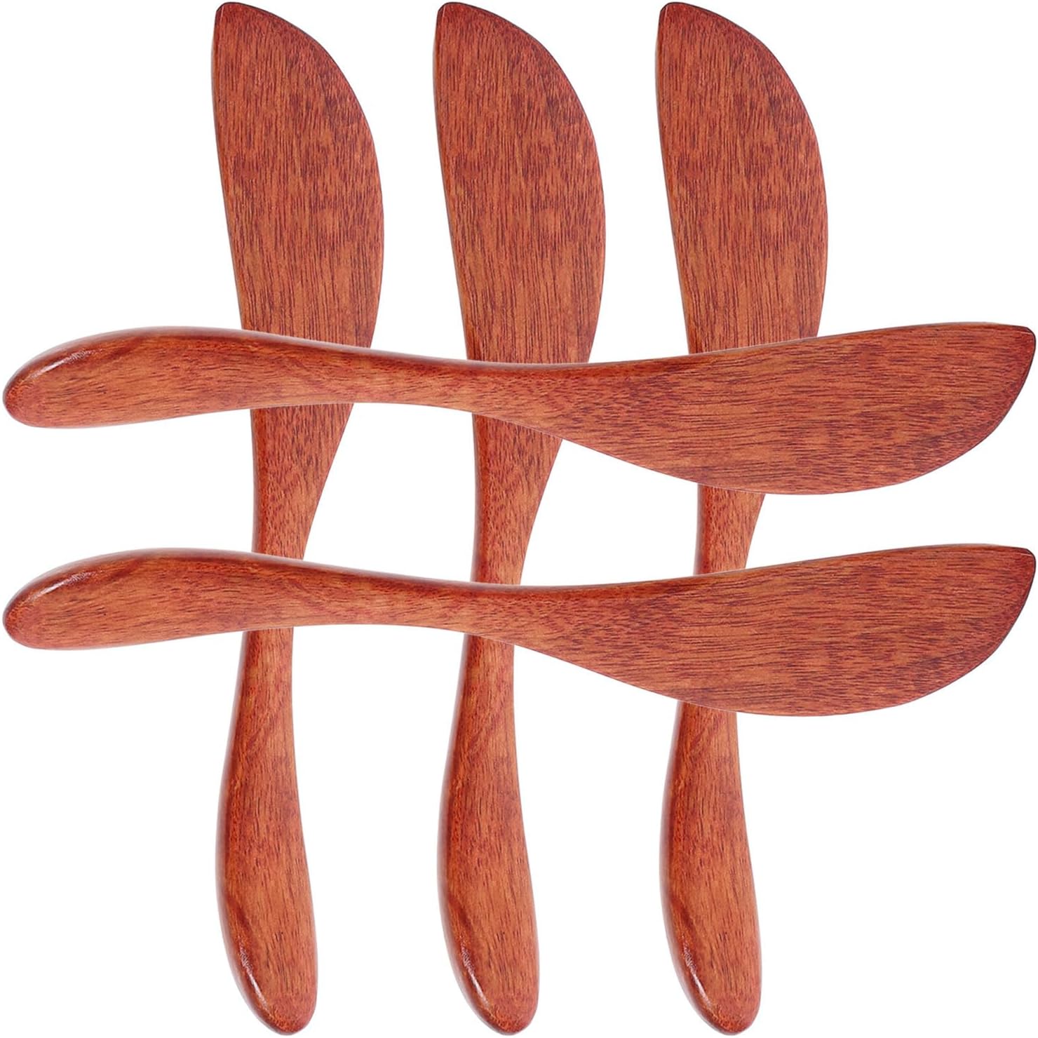 Garneck 5pcs Wooden Butter Knives and Spreader Set for Kitchen and Breakfast Preparation, Multipurpose Wood for Butter, Jam, Cheese, and Facial Care Mask Sticks