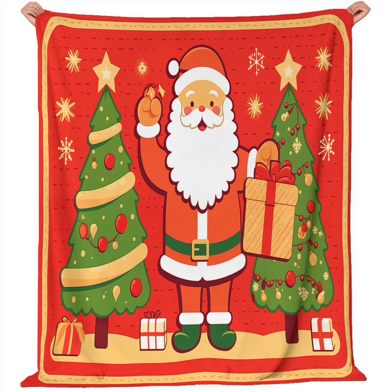 Couverture Père Noël en flanelle 150x200 plaid canapé chaud