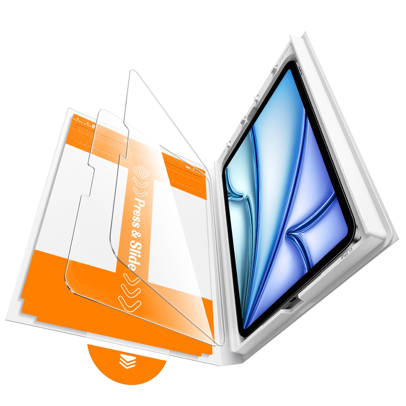 iGluz 2 Pack Screen Protector for iPad Air 13-in M4/M3/M2 2026/2025/2024 9H+ Tempered Glass Screen Protector with Easy-Install Box,Bubble Free,[12FT Military Grade Shatterproof] HD Clarity