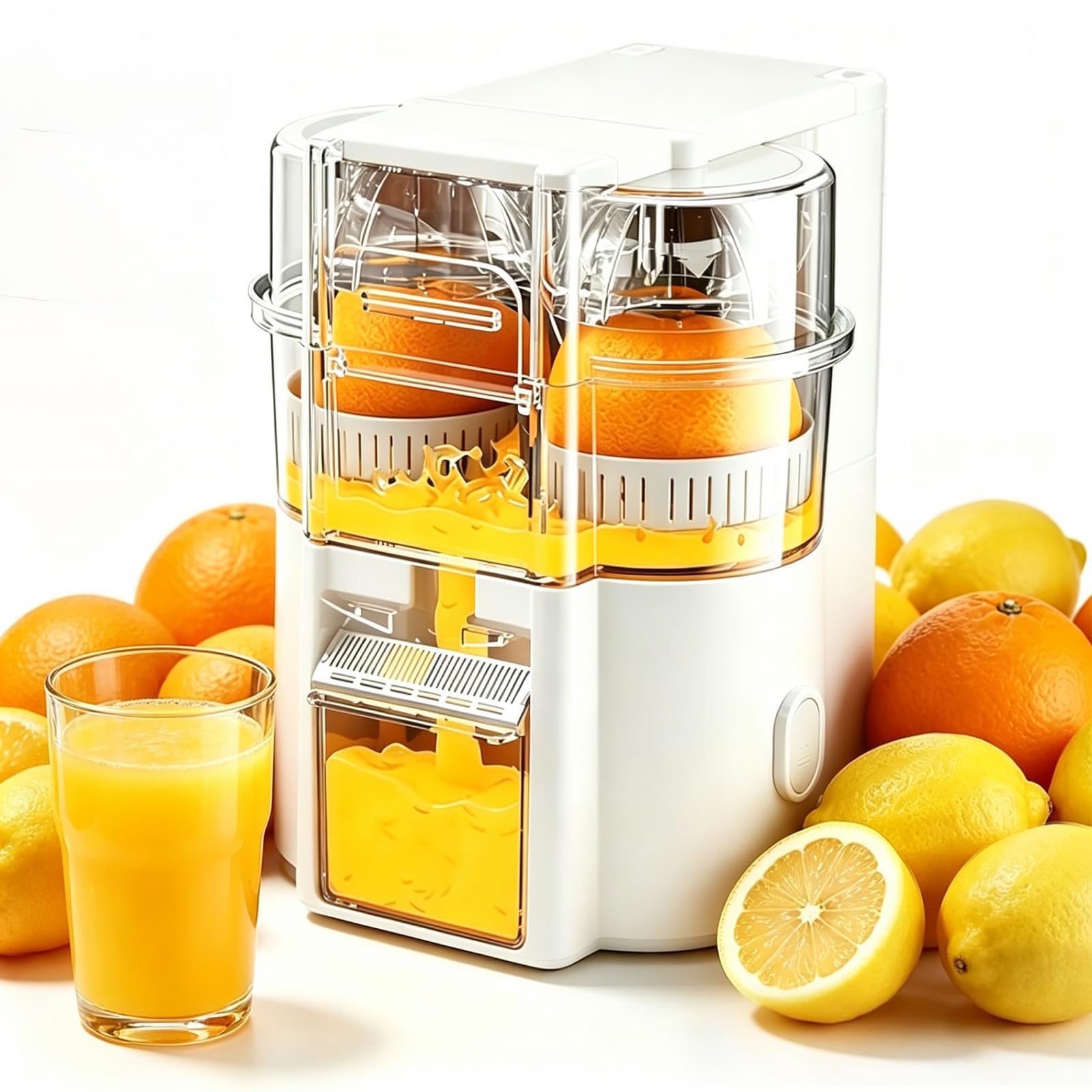 Presse-agrumes électrique avec coupe-agrumes intégré, presse-citron automatique, extracteur de jus sans fil à 2 vitesses pour oranges, citrons et citrons verts - Ustensile de cuisine portable