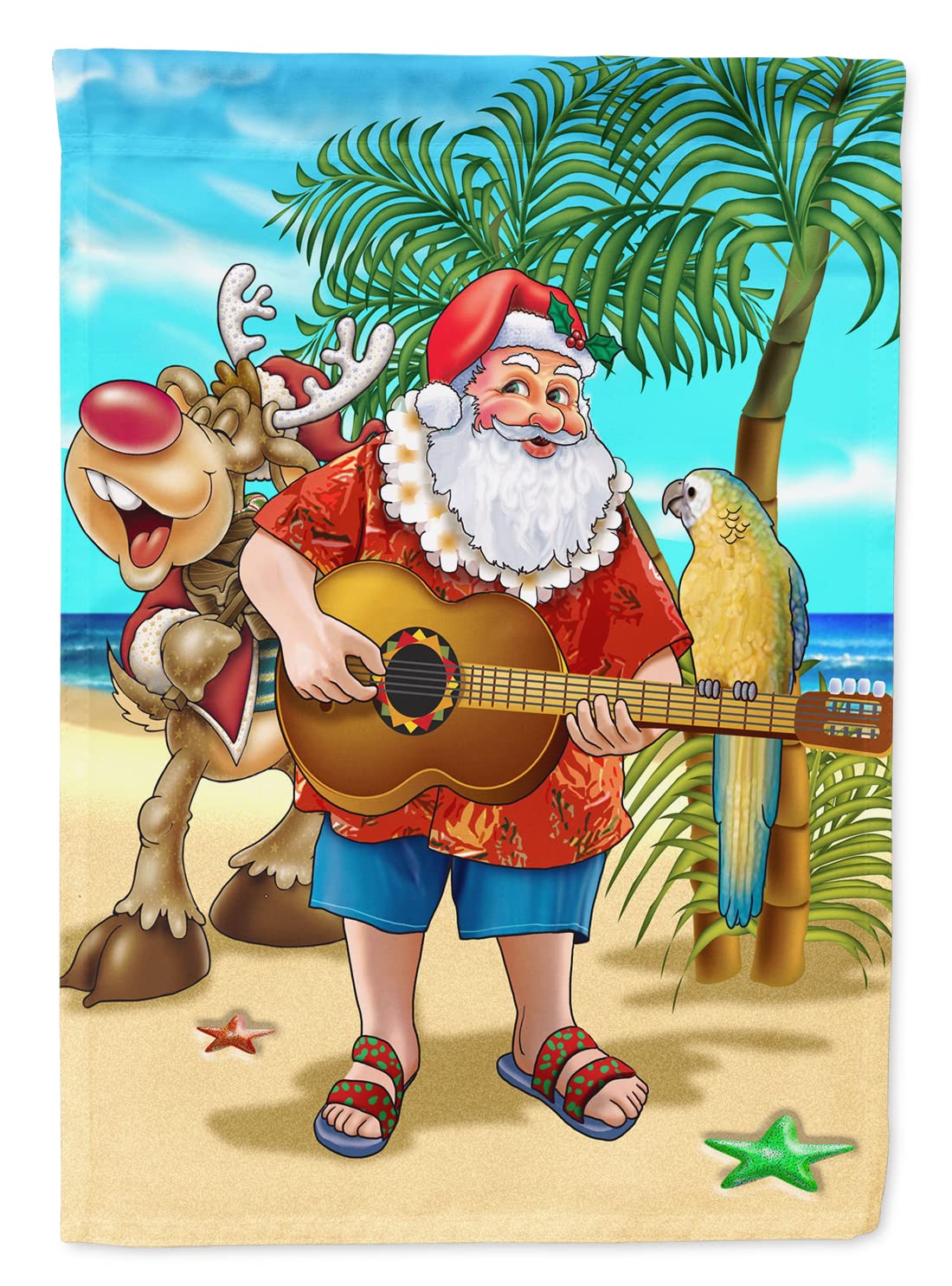Plage de Noël Santa Claus grand drapeau en toile pour maison décoration thématique extérieure